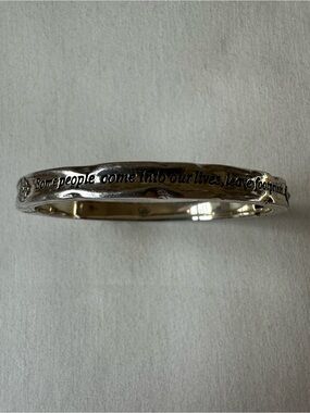 BRIGHTON Silver Tone Hinged Bangle Bracelet Inspirational Quote Friendship